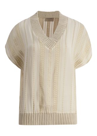 Syros textured silk-blend top