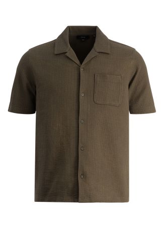 Textured stretch-cotton shirt