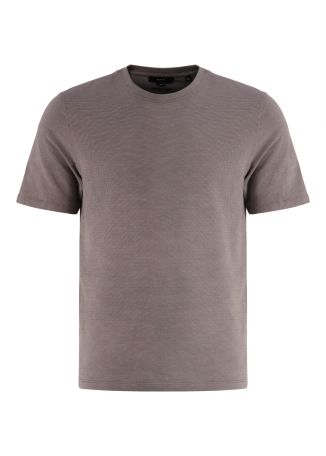 Grey textured cotton t-shirt