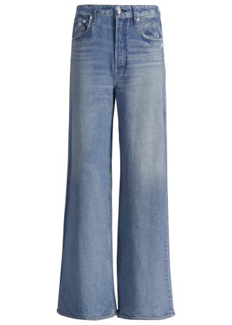 Sofie blue wide-leg cotton trousers