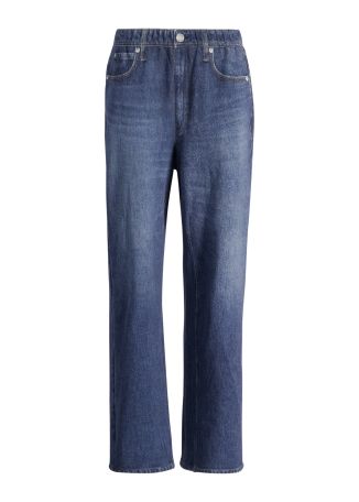 Miramar blue wide-leg cotton trousers