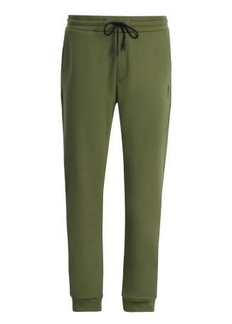 Green stretch-fleece sweatpants
