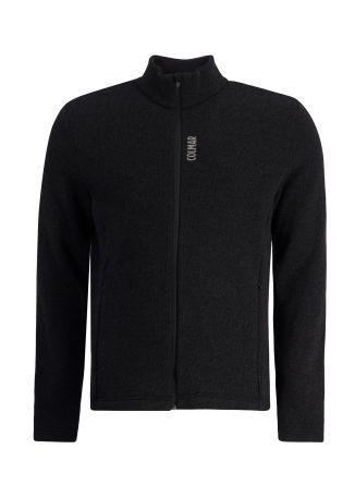 Black logo wool-blend jacket