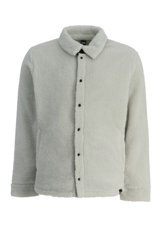 Grey sherpa-effect fleece overshirt