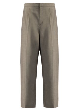 Tapered-leg wool-blend trousers