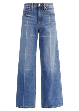 Blue straight-leg jeans