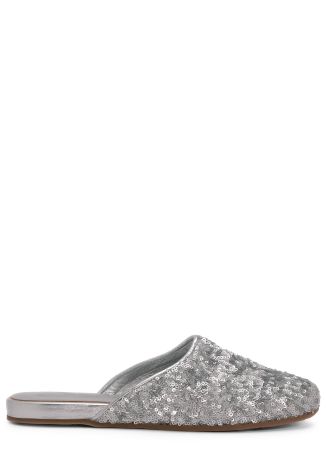 The slipper silver sequin-embellished sandals