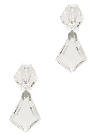 Faba geometric acrylic clip-on drop earrings