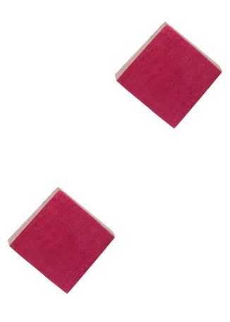 Venia pink geometric wood clip-on stud earrings