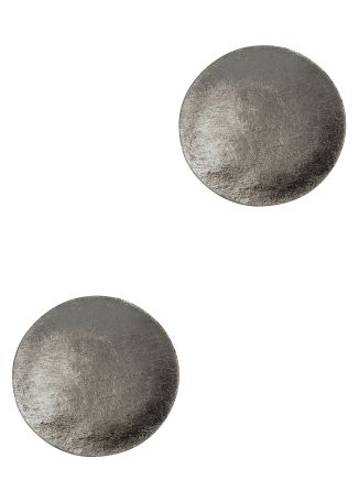 Opaca silver geometric wood clip-on stud earrings