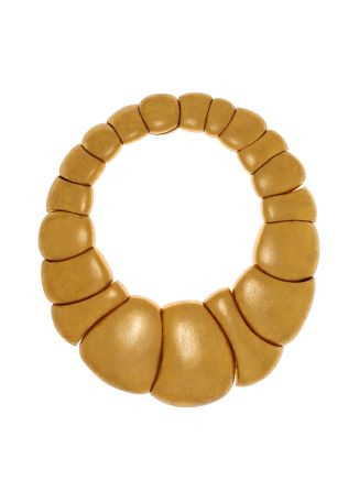 Oria gold sculpted wood necklace