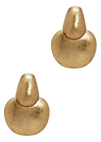 Folia gold sculpted wood drop earrings
