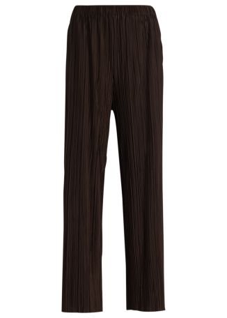 Uma brown pleated stretch-jersey trousers