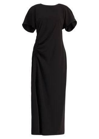 Saalbero black gathered maxi dress