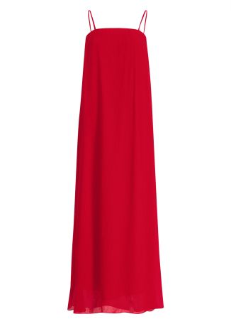 Samiller red crinkled maxi dress