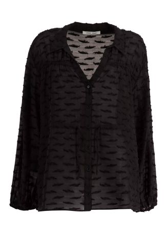 Samanarola black textured blouse