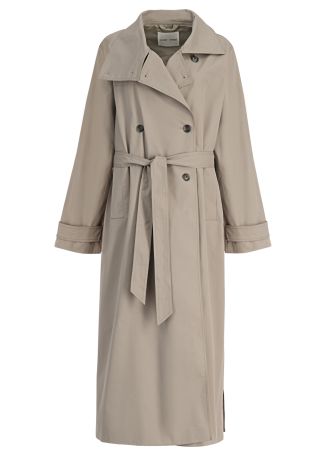 Sahayes beige double-breasted cotton-blend coat