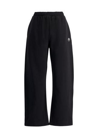 Black logo-embroidered cotton track pants