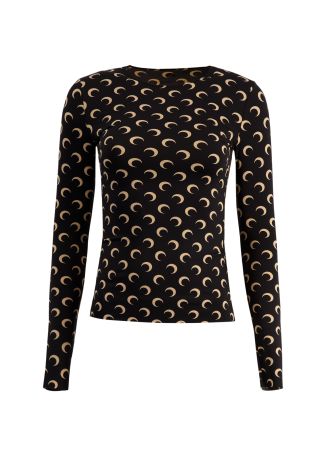 Printed stretch-jersey top