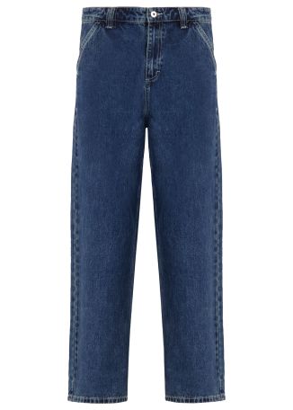 Alert blue straight-leg jeans