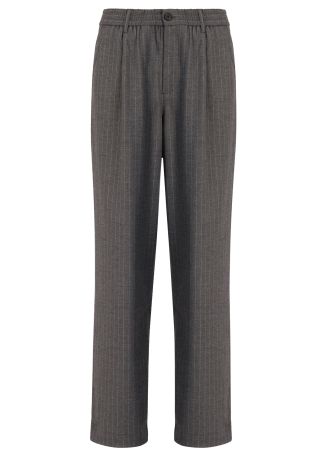Agency pinstriped wool-blend trousers