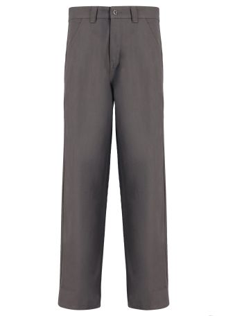 Alert grey straight-leg cotton trousers