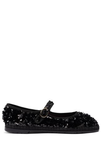 The Little Prince black sequin-embellished Mary Jane flats