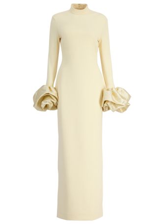 Viviana ivory crystal-embellished crepe maxi dress