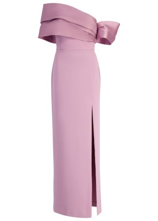 Alexis pink off-the-shoulder crepe maxi dress