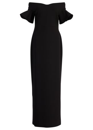Cielo black off-the-shoulder crepe maxi dress