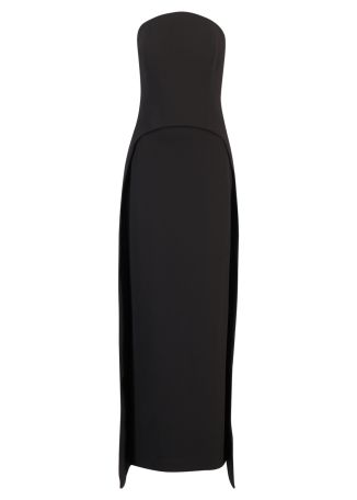 Vi black strapless crepe maxi dress