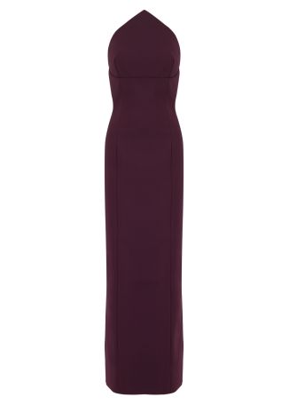 Senna purple strapless crepe maxi dress