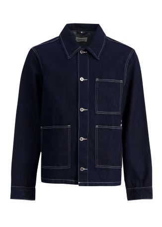 Park under the sun blue printed denim jacket