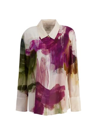 Atomic printed silk shirt