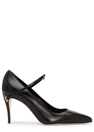 Lorenzo 85 black leather pumps
