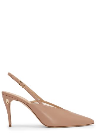 Diego 85 nude leather slingback pumps