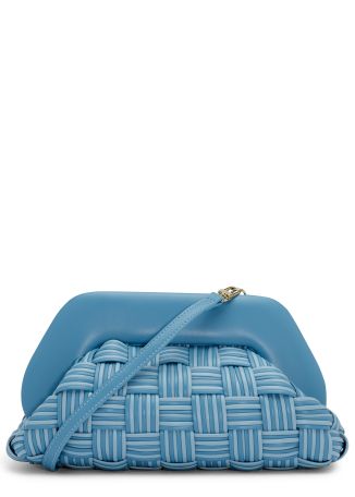 Bios blue woven faux leather clutch