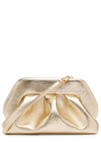 Bios gold metallic faux leather clutch