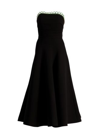 Leo black strapless midi dress