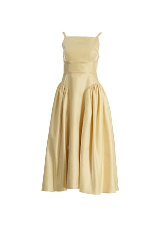 The Duchess yellow shimmering taffeta midi dress