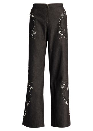 The Grammy floral-embroidered denim trousers