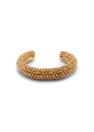 Royal textured 18kt gold-plated cuff bracelet