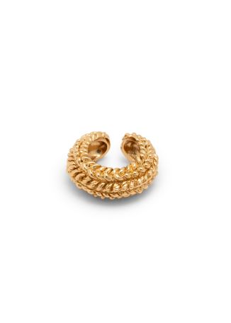 Gabby textured 18kt gold-plated hoop earrings