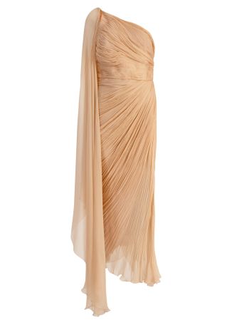Florencia pink one-shoulder silk gown