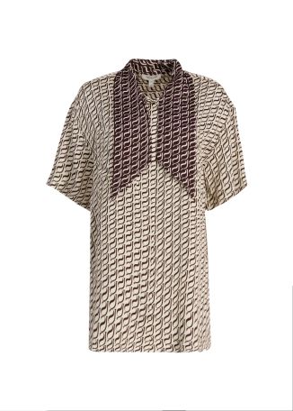 Monogram printed silk shirt