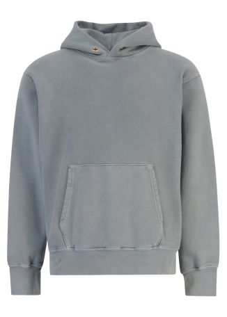 Grey hooded cotton sweatshirt
