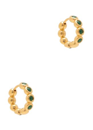 Crystal-embellished 18kt gold-plated hoop earrings
