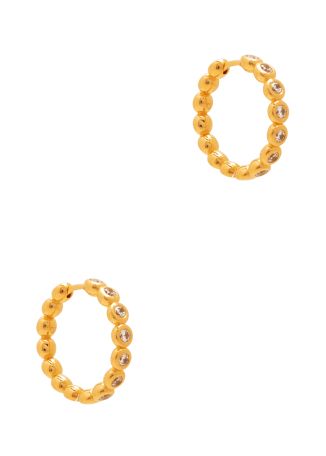 Crystal-embellished 18kt gold-plated hoop earrings