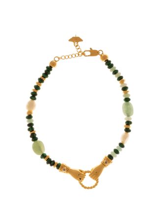 X harris reed in good hands gemstone-embellished 18kt gold-plated bracelet