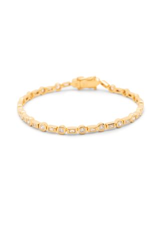 X lucy williams crystal-embellished 18kt gold-plated tennis bracelet